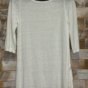 Eileen Fisher White 3/4 Sleeve Tunic.  Size P.  Good condition.